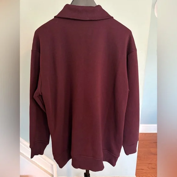 ATHLETA Cozy Karma 1/4 Zip Sweatshirt Burgundy Size Medium - Picture 5 of 5